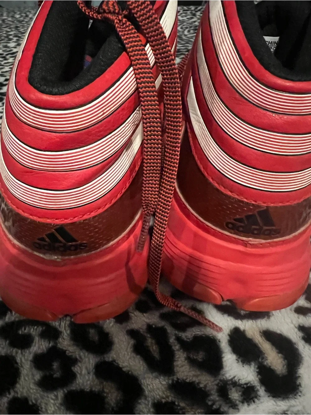 adidas Black and Red High-Top Athletic Sneakers